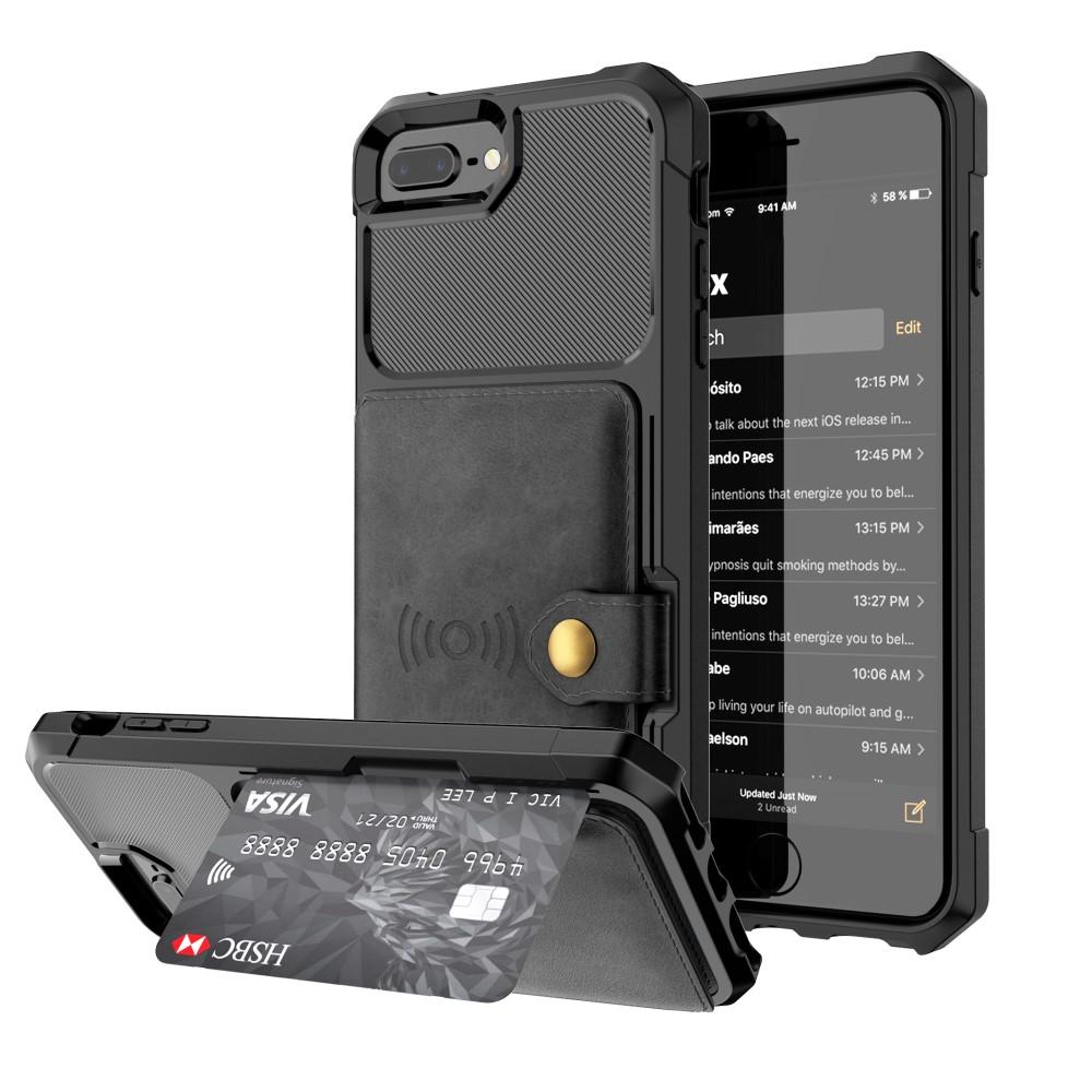 iPhone 7 Plus/iPhone 6 Plus/6S Plu/iPhone 8 Plus Tough Multi-slot Hoesje Zwart