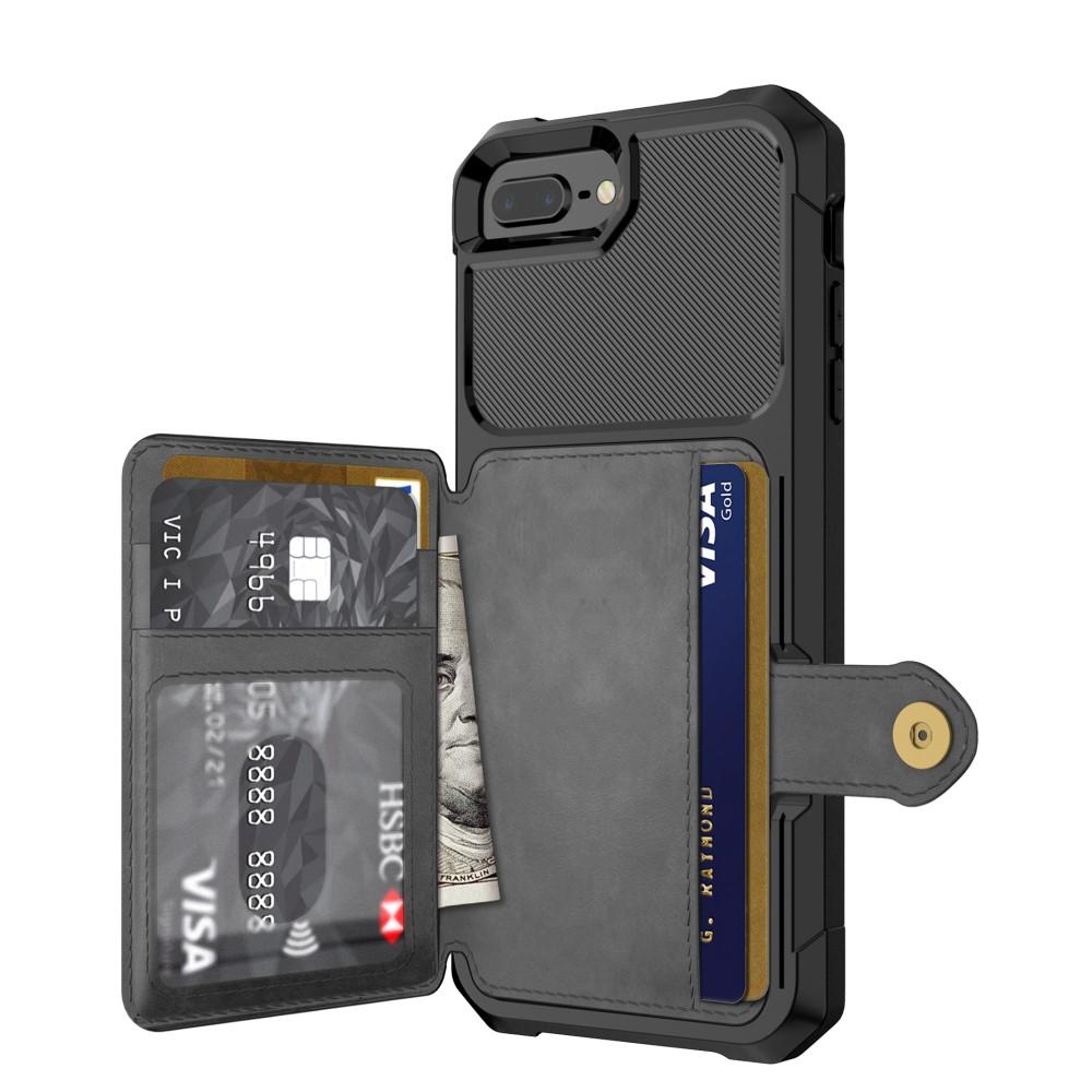 iPhone 7 Plus/iPhone 6 Plus/6S Plu/iPhone 8 Plus Tough Multi-slot Hoesje Zwart