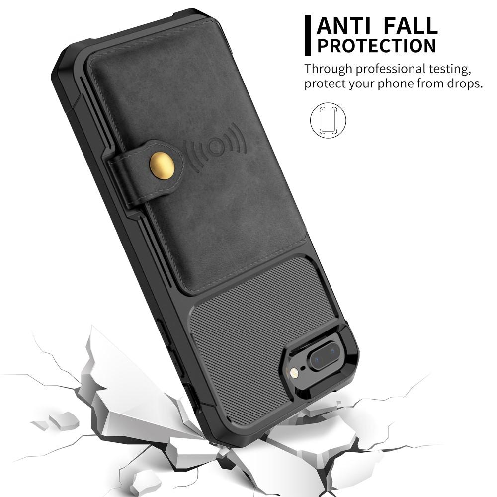 iPhone 7 Plus/iPhone 6 Plus/6S Plu/iPhone 8 Plus Tough Multi-slot Hoesje Zwart
