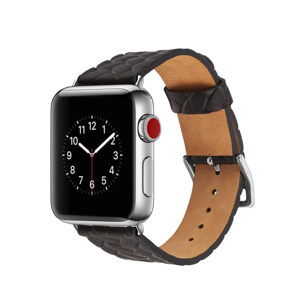 Apple Watch 45mm Series 7 Woven Leather Band zwart