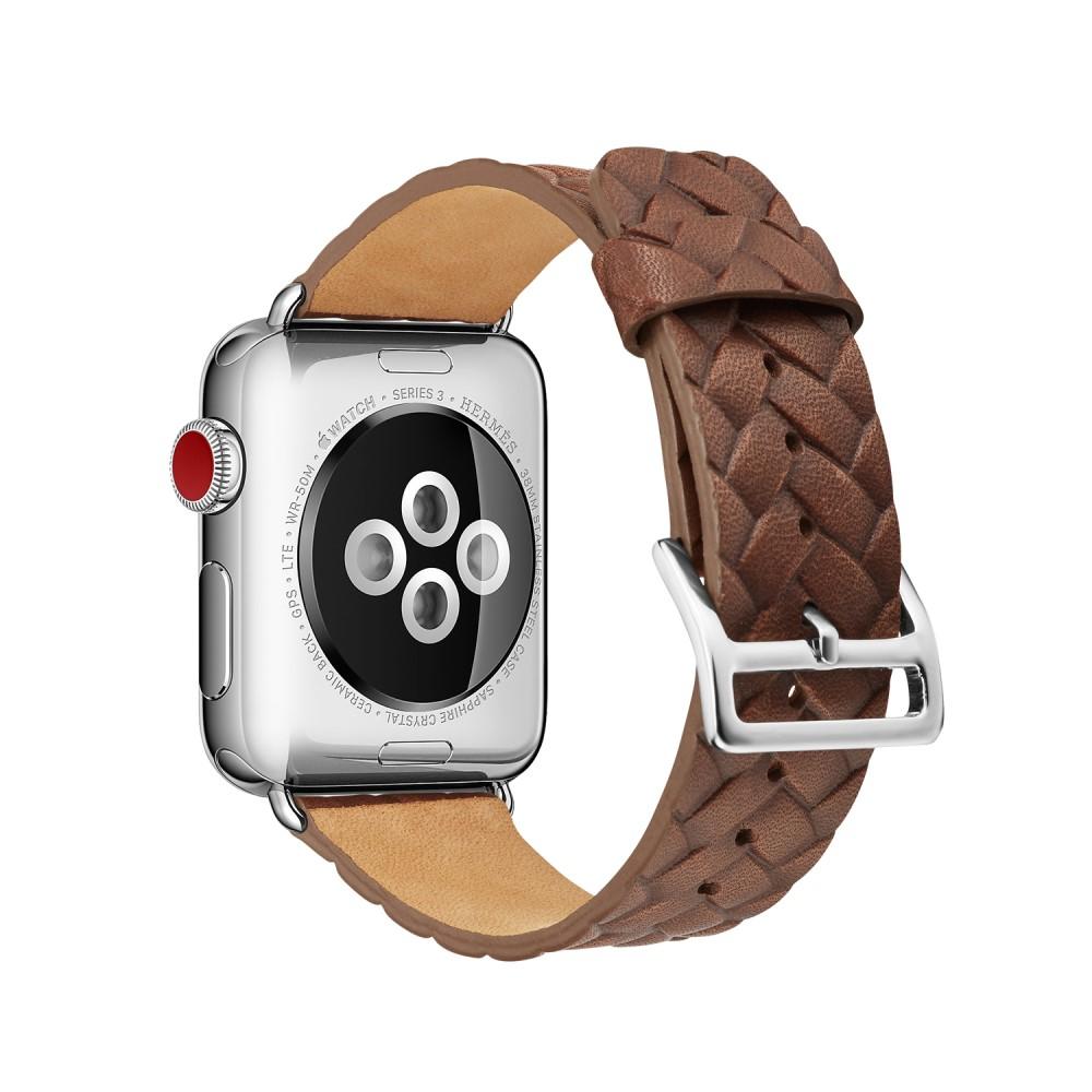 Apple Watch 45mm Series 8 Woven Leather Band Bruin