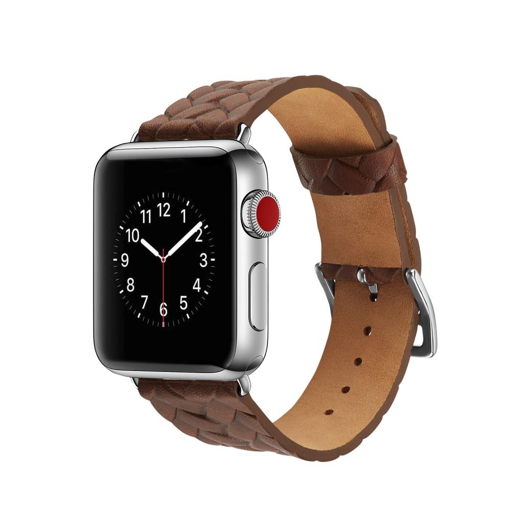 Apple Watch 45mm Series 8 Woven Leather Band Bruin