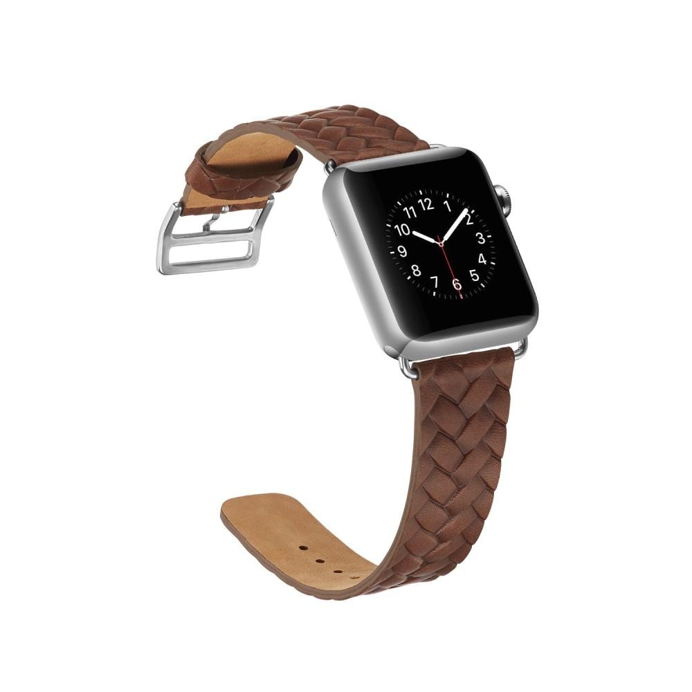 Apple Watch 45mm Series 8 Woven Leather Band Bruin