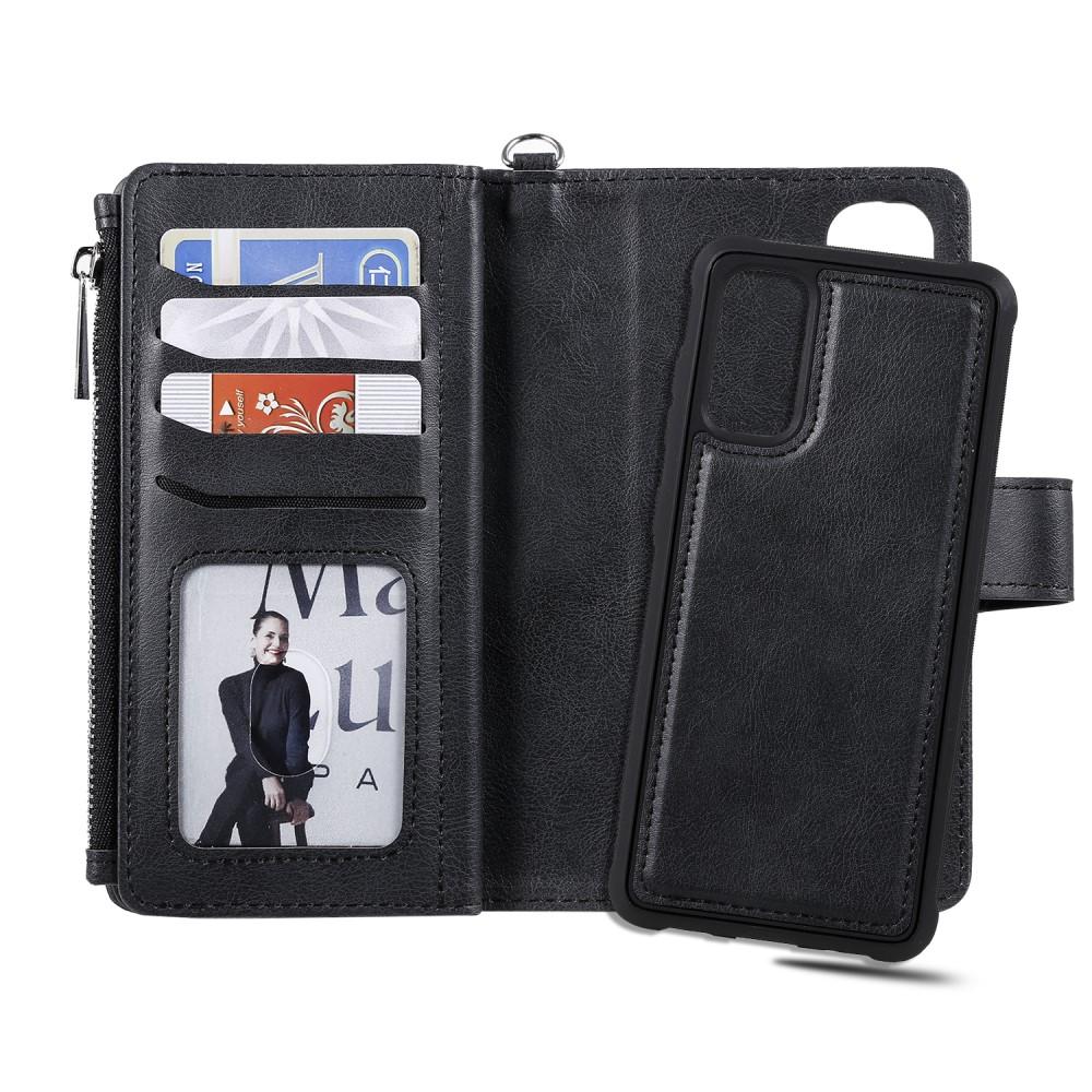 Samsung Galaxy S20 Zipper Magnet Wallet Zwart