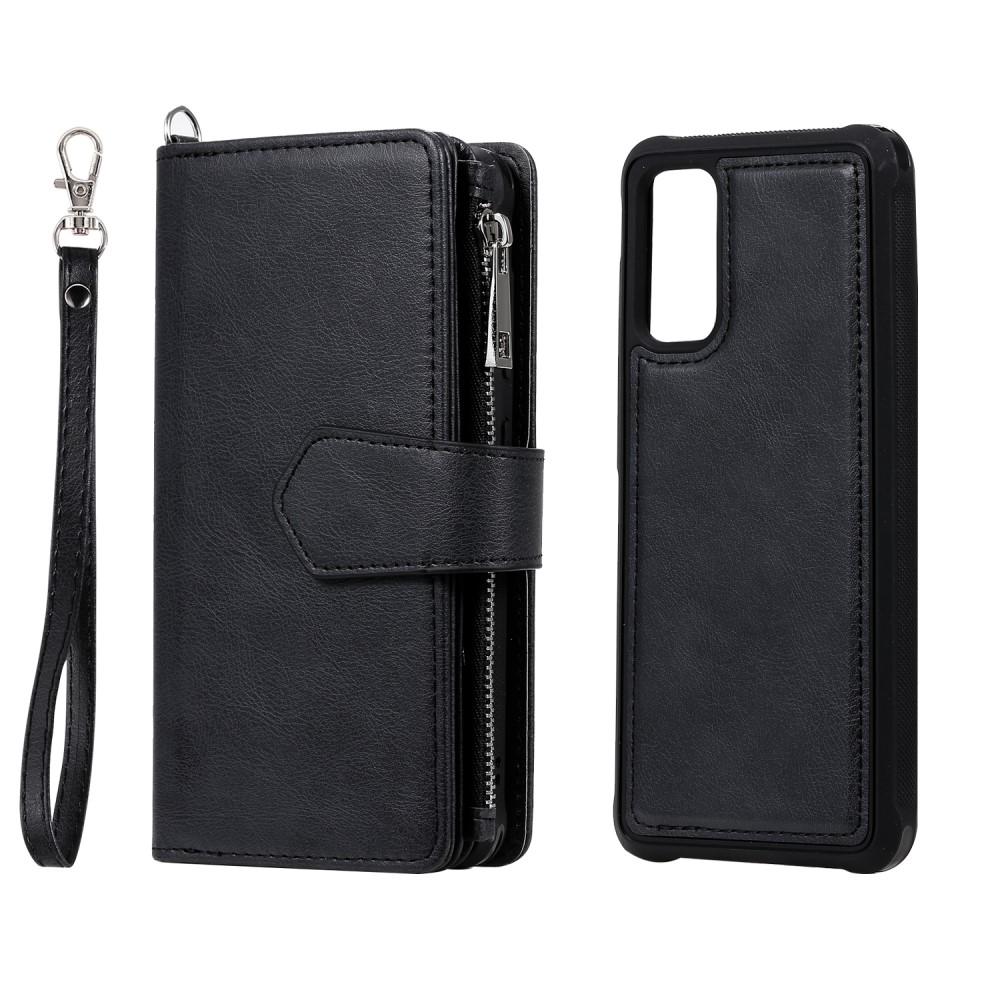 Samsung Galaxy S20 Zipper Magnet Wallet Zwart