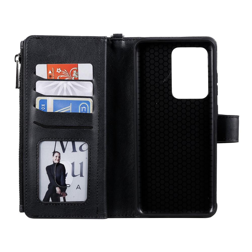 Samsung Galaxy S20 Ultra Zipper Magnet Wallet Zwart