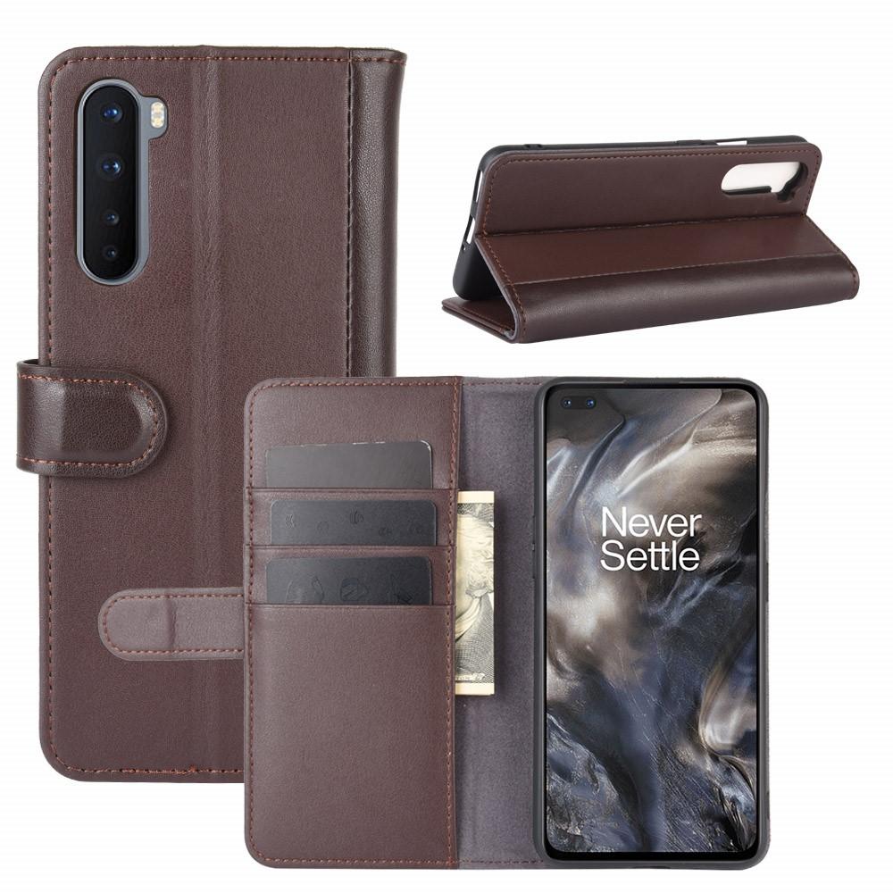 OnePlus Nord Echt lederen hoesje Bruin