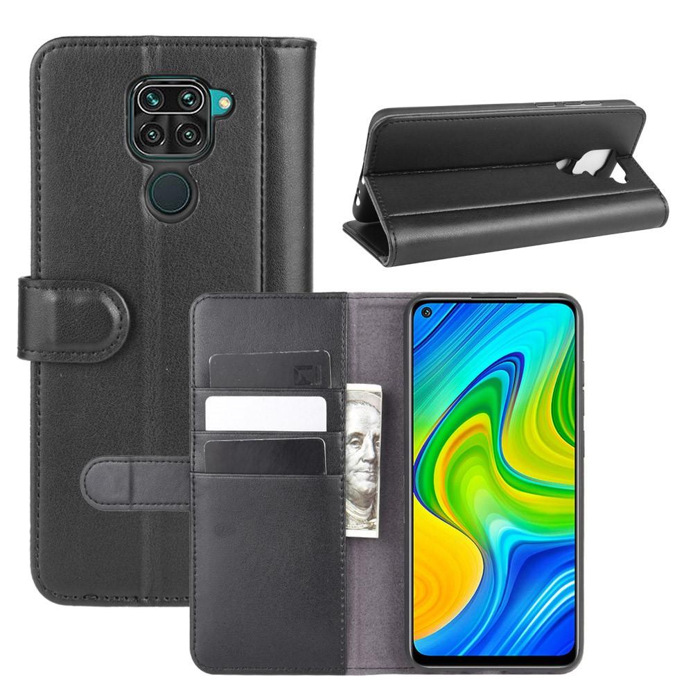 Xiaomi Redmi Note 9 Pro Echt lederen hoesje Zwart