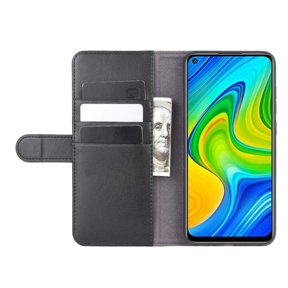 Xiaomi Redmi Note 9 Pro Echt lederen hoesje Zwart