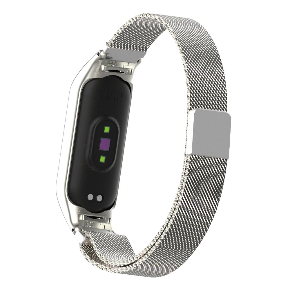 Xiaomi Mi Band 5/6 Milanese bandje Zilver