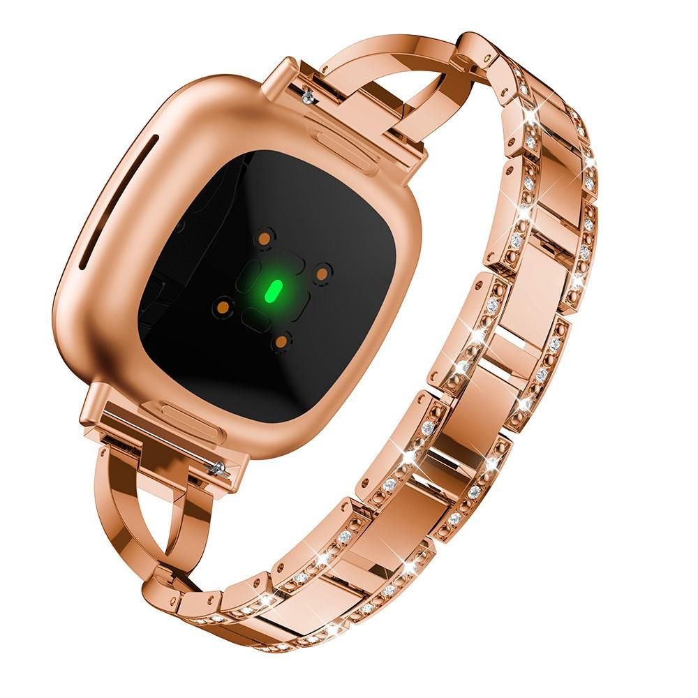 Fitbit Versa 3/Sense Crystal Bracelet Rose Gold