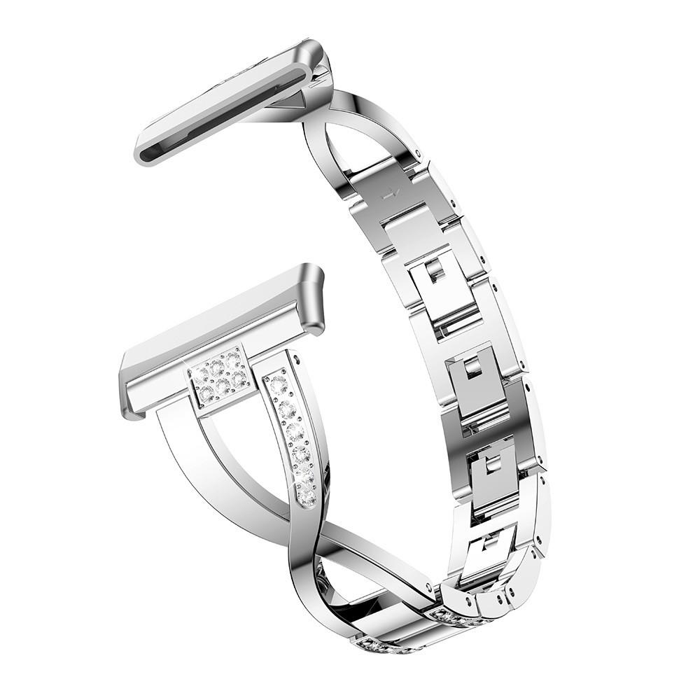 Fitbit Versa 3/Sense Crystal Bracelet Zilver