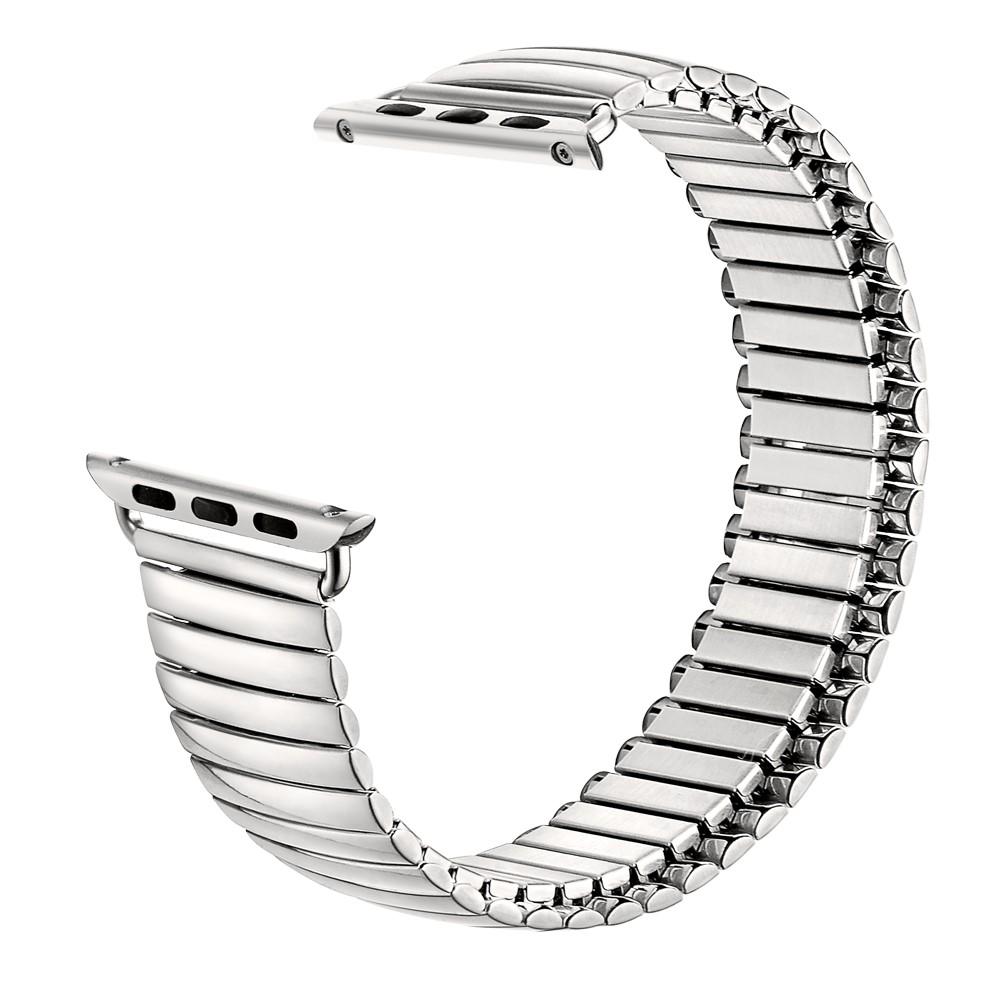 Apple Watch Ultra 2 49mm Elastische metalen armband zilver