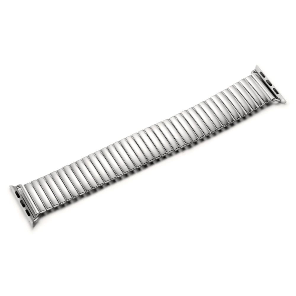 Apple Watch Ultra 2 49mm Elastische metalen armband zilver