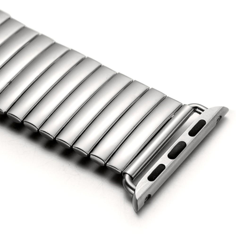 Apple Watch Ultra 2 49mm Elastische metalen armband zilver
