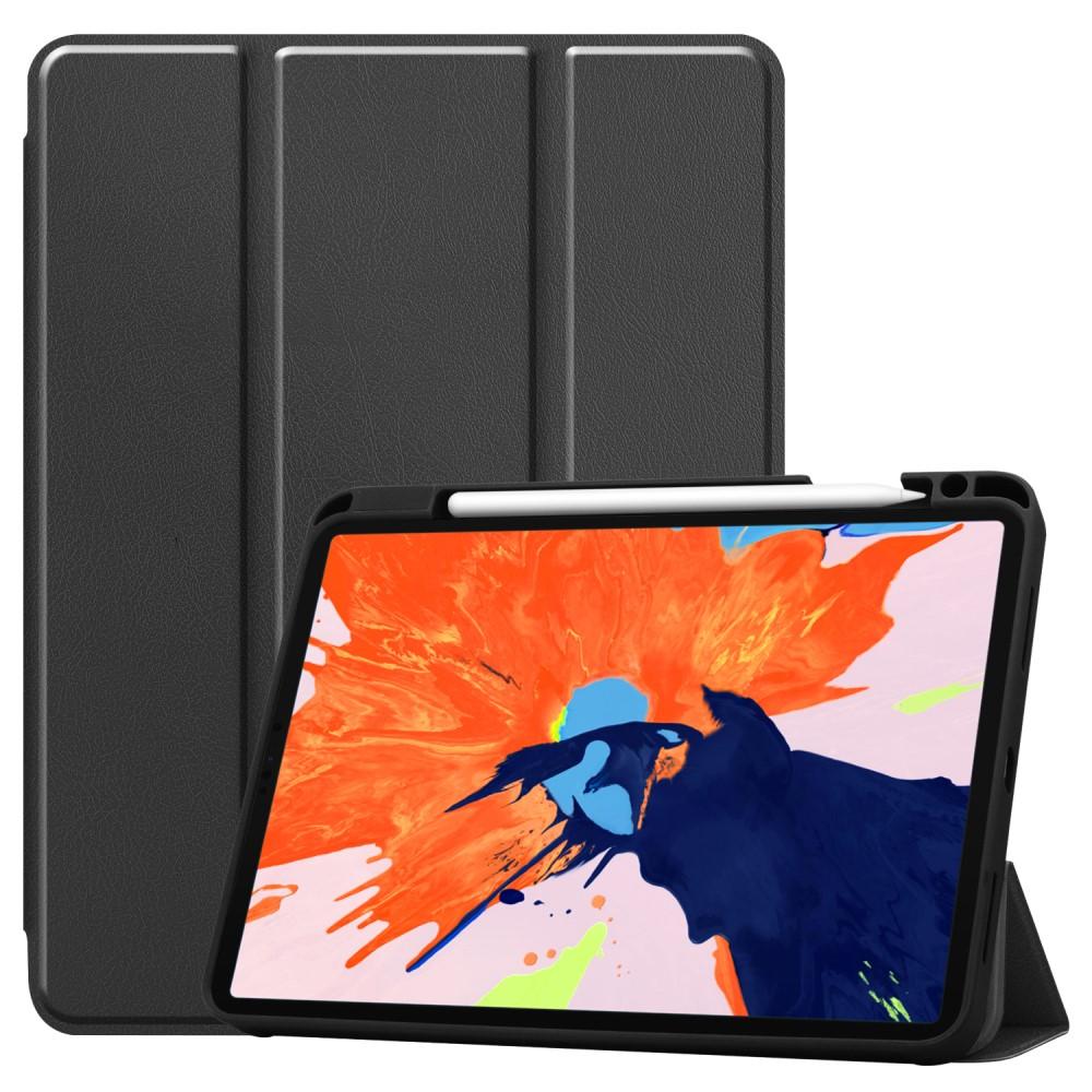iPad Pro 12.9 4th Gen (2020) Tri-fold Hoesje met Penhouder zwart
