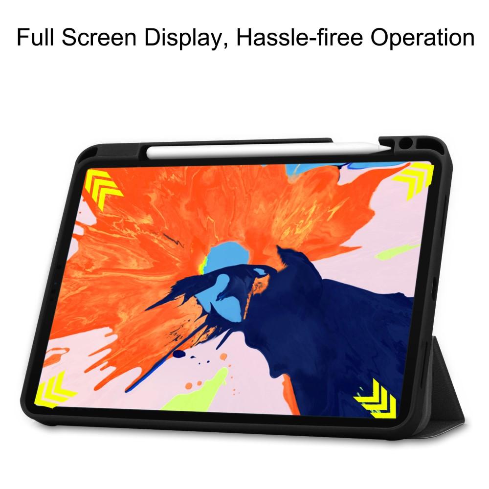 iPad Pro 12.9 4th Gen (2020) Tri-fold Hoesje met Penhouder zwart