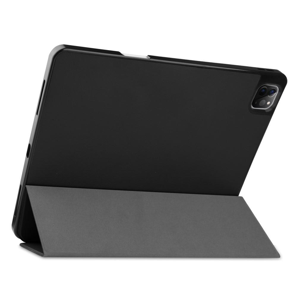 iPad Pro 12.9 6th Gen (2022) Tri-fold Hoesje met Penhouder zwart