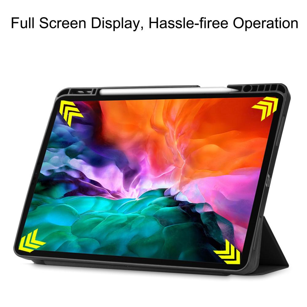 iPad Pro 12.9 6th Gen (2022) Tri-fold Hoesje met Penhouder zwart