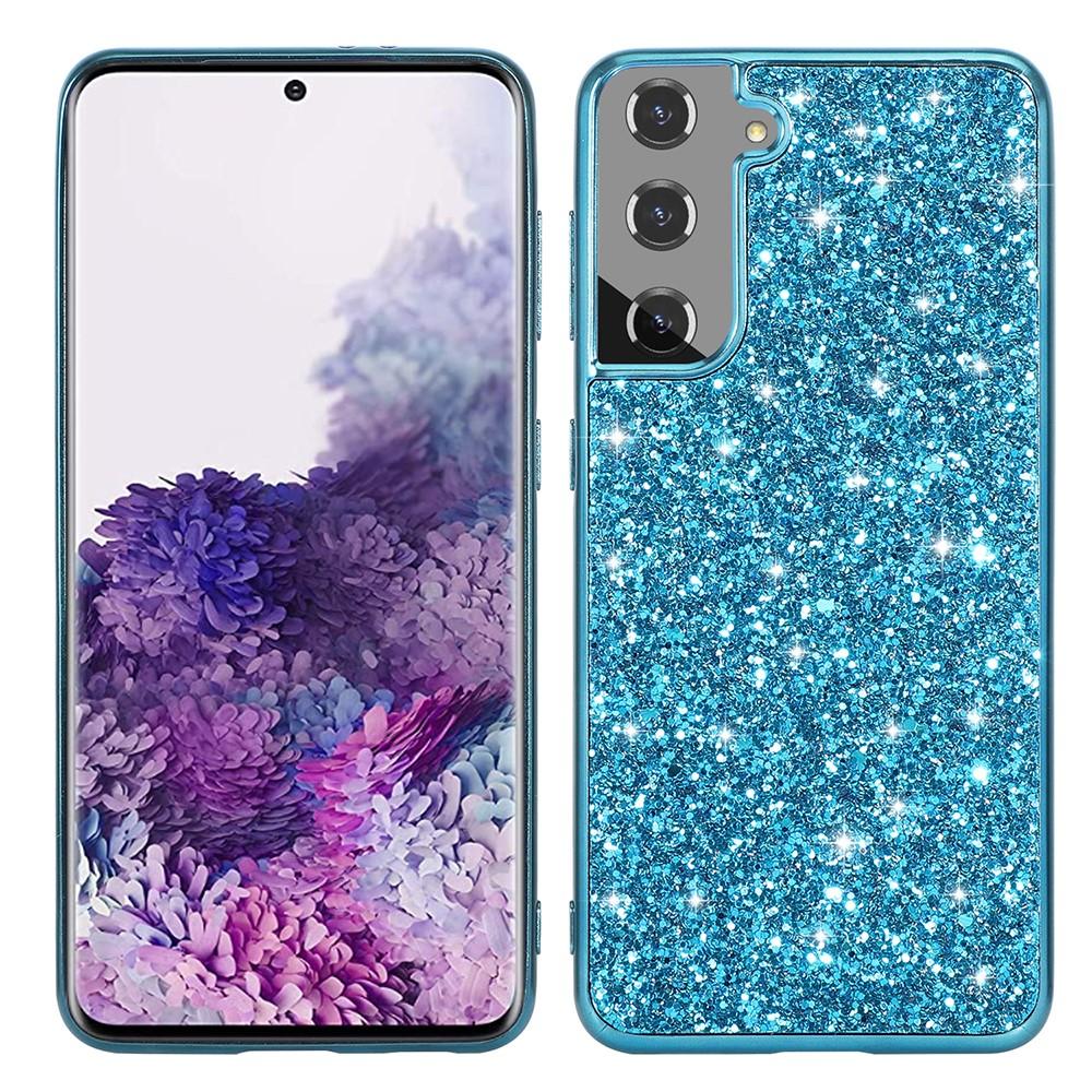 Samsung Galaxy S21 Glitterhoesje Blauw
