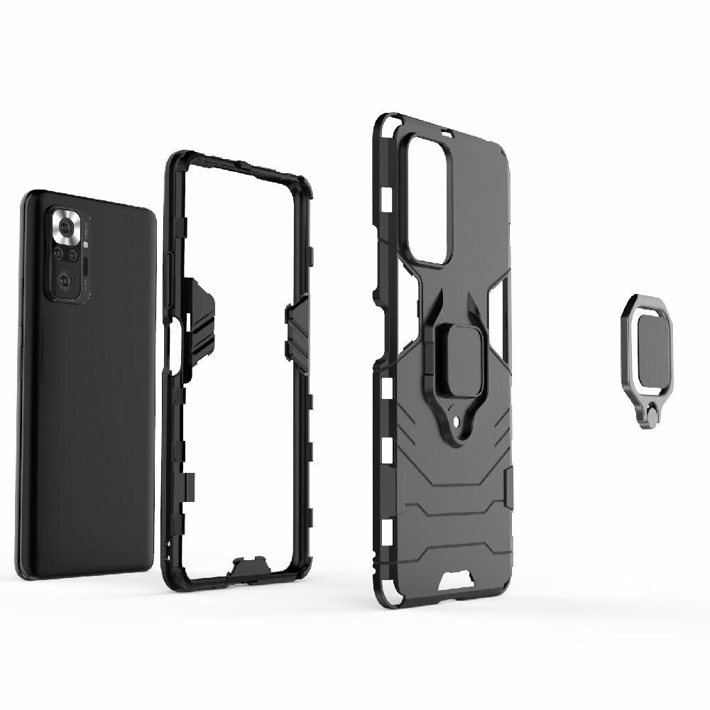 Xiaomi Redmi Note 10 Pro Hybridcase Tech Ring Zwart