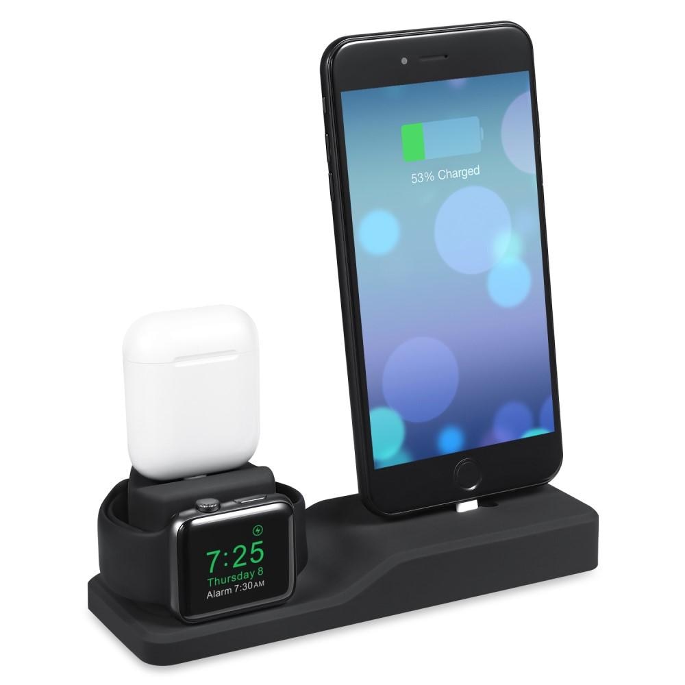 AirPods/Apple Watch/iPhone Oplaadstandaard 3-in-1 Zwart