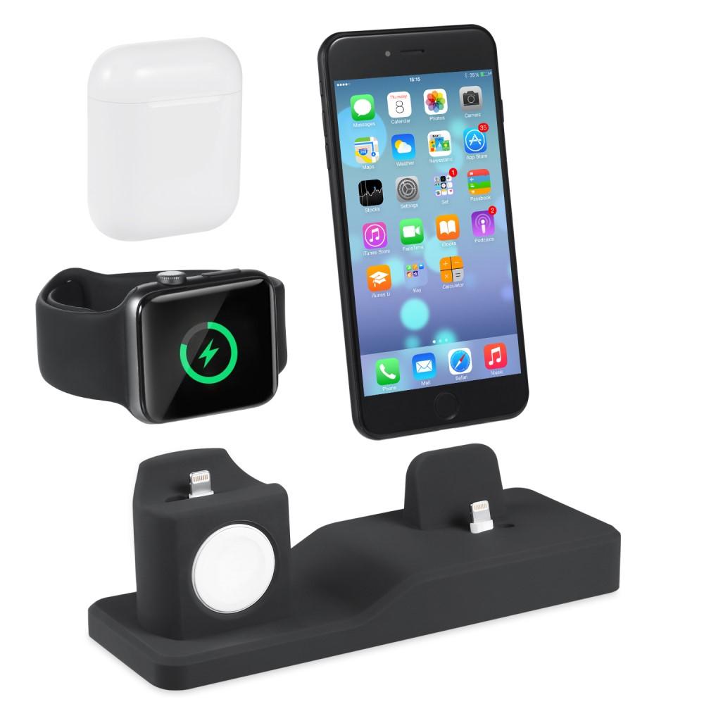 AirPods/Apple Watch/iPhone Oplaadstandaard 3-in-1 Zwart