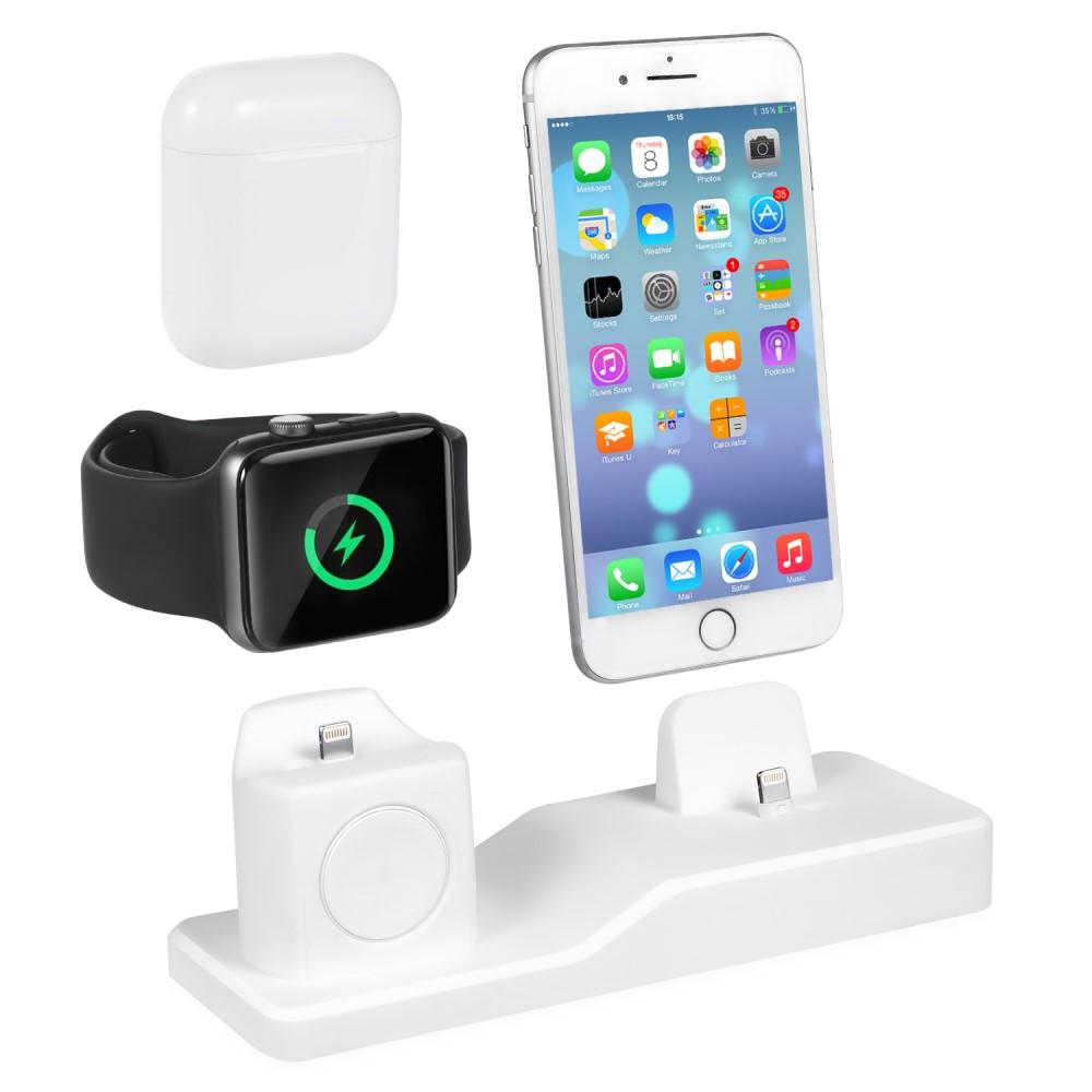 AirPods/Apple Watch/iPhone Oplaadstandaard 3-in-1 Wit