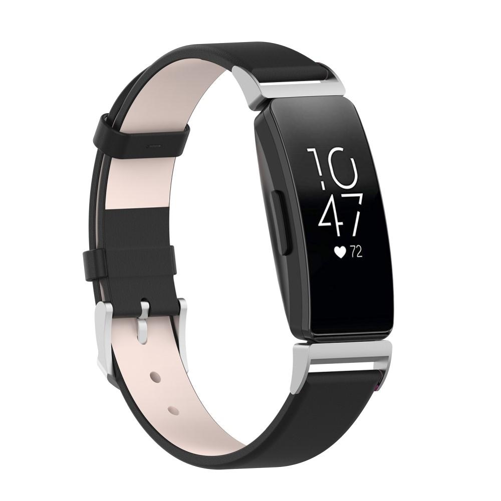 Fitbit Inspire/Inspire 2 Leren bandje Zwart