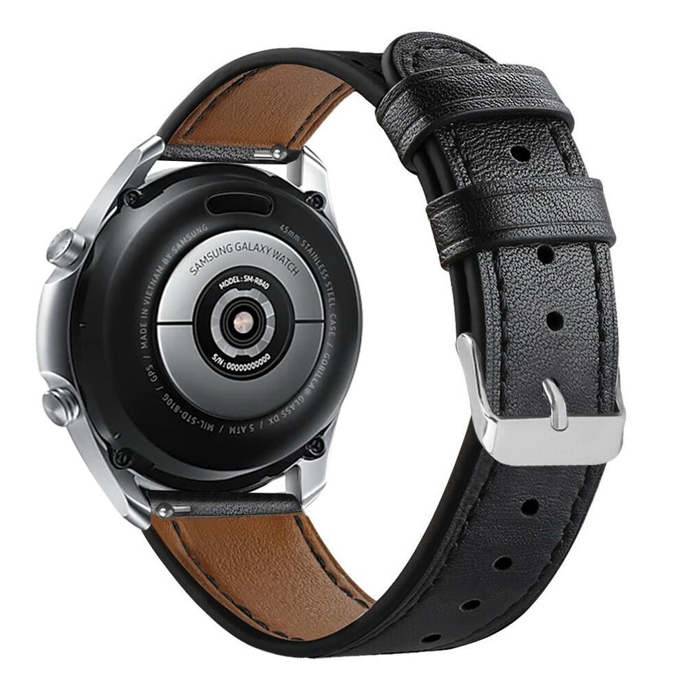 Samsung Galaxy Watch 3 45mm Leren bandje Zwart