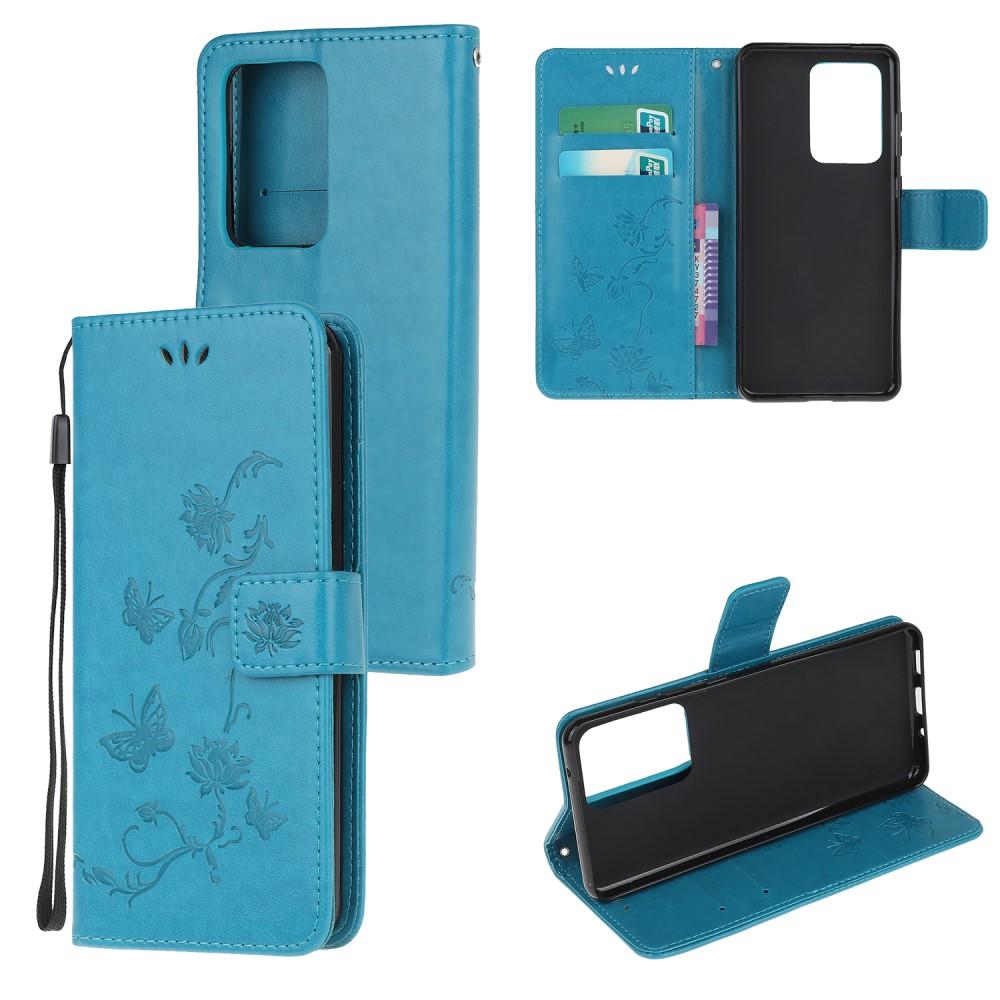 Samsung Galaxy Note 20 Ultra Leren vlinderhoesje Blauw