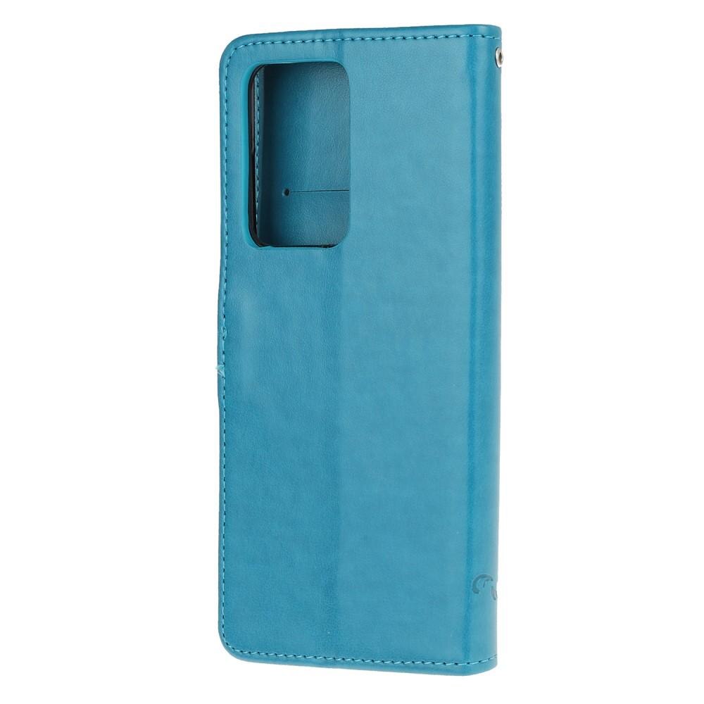 Samsung Galaxy Note 20 Ultra Leren vlinderhoesje Blauw