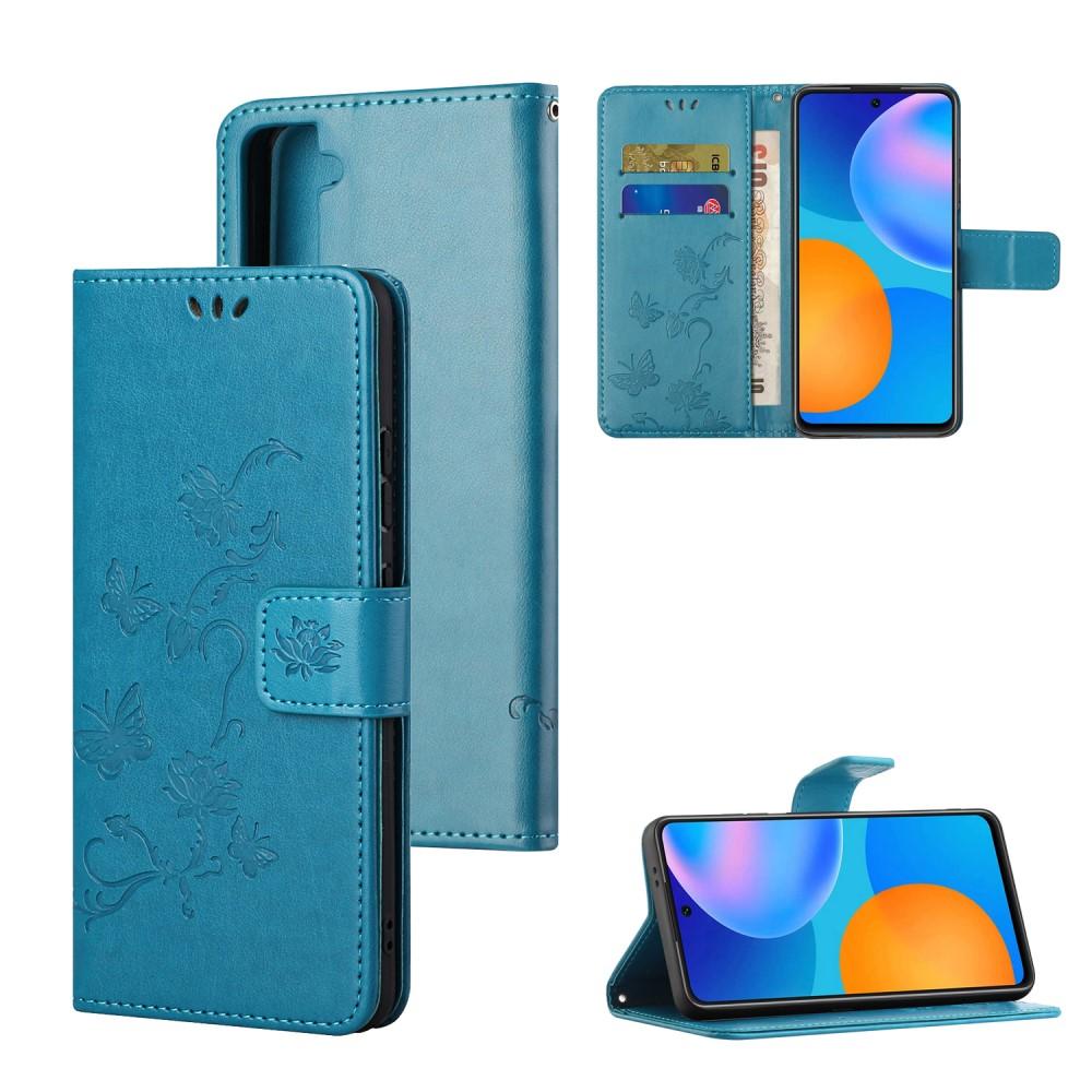 Samsung Galaxy S21 FE Leren vlinderhoesje Blauw