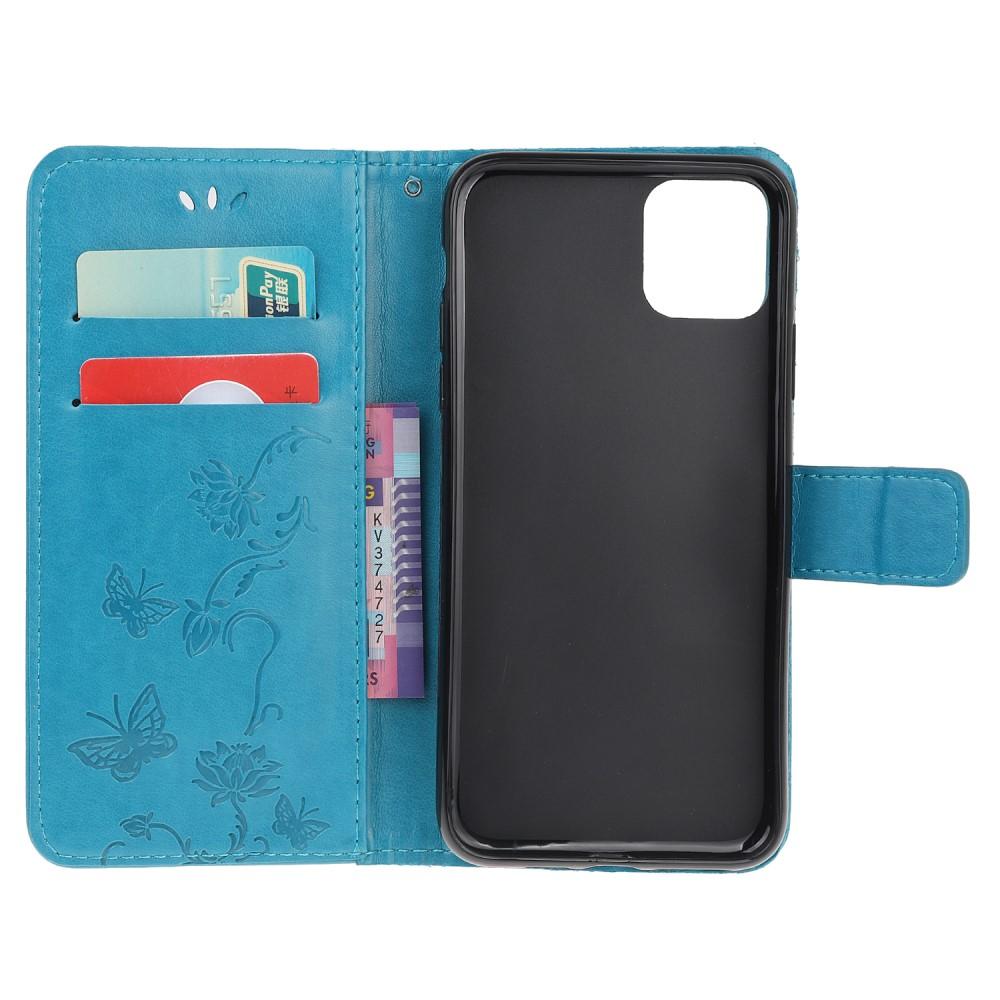 iPhone 12 Mini Leren vlinderhoesje Blauw