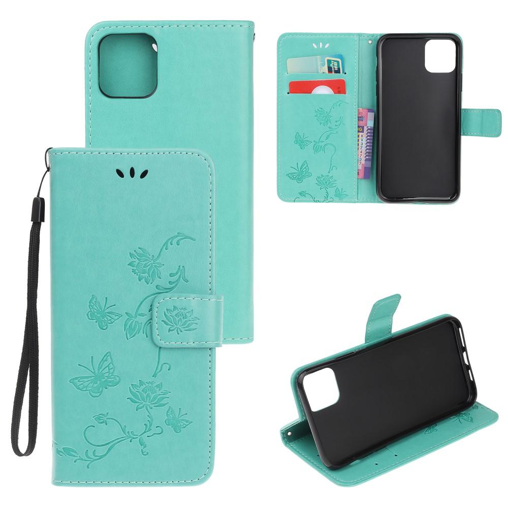 Apple iPhone 12 Mini Leren vlinderhoesje Groen