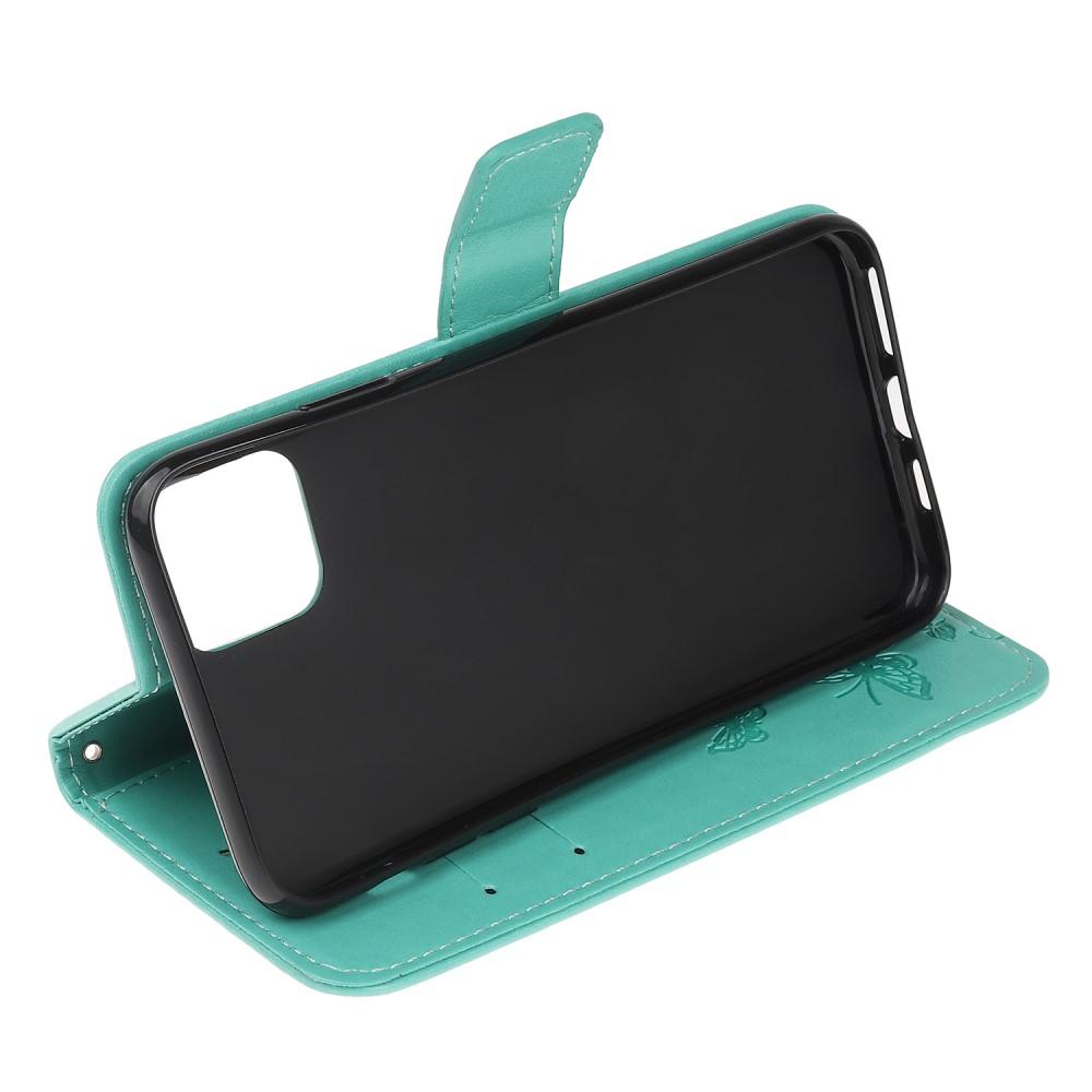 iPhone 12 Mini Leren vlinderhoesje Groen