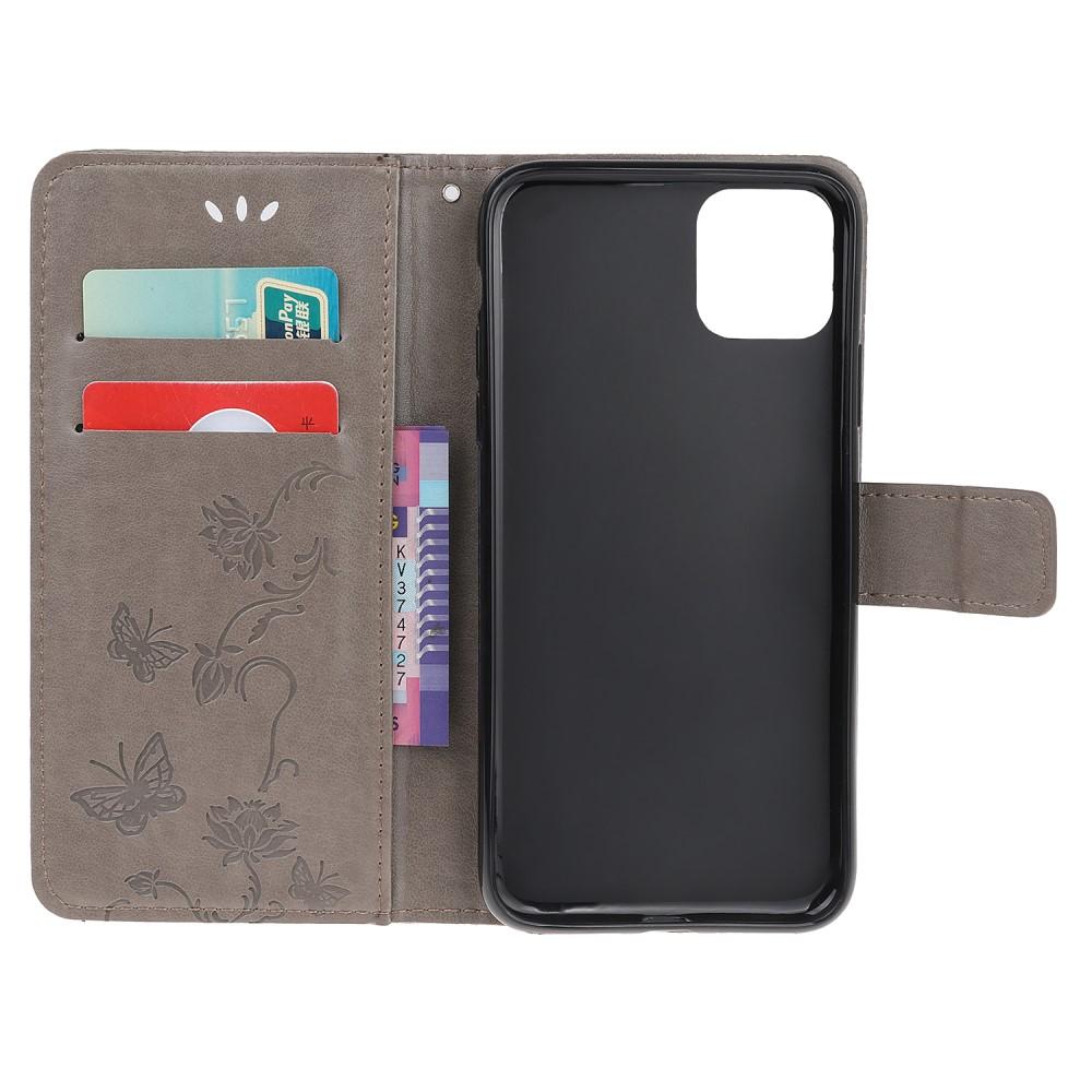 iPhone 12/iPhone 12 Pro Leren vlinderhoesje Grijs