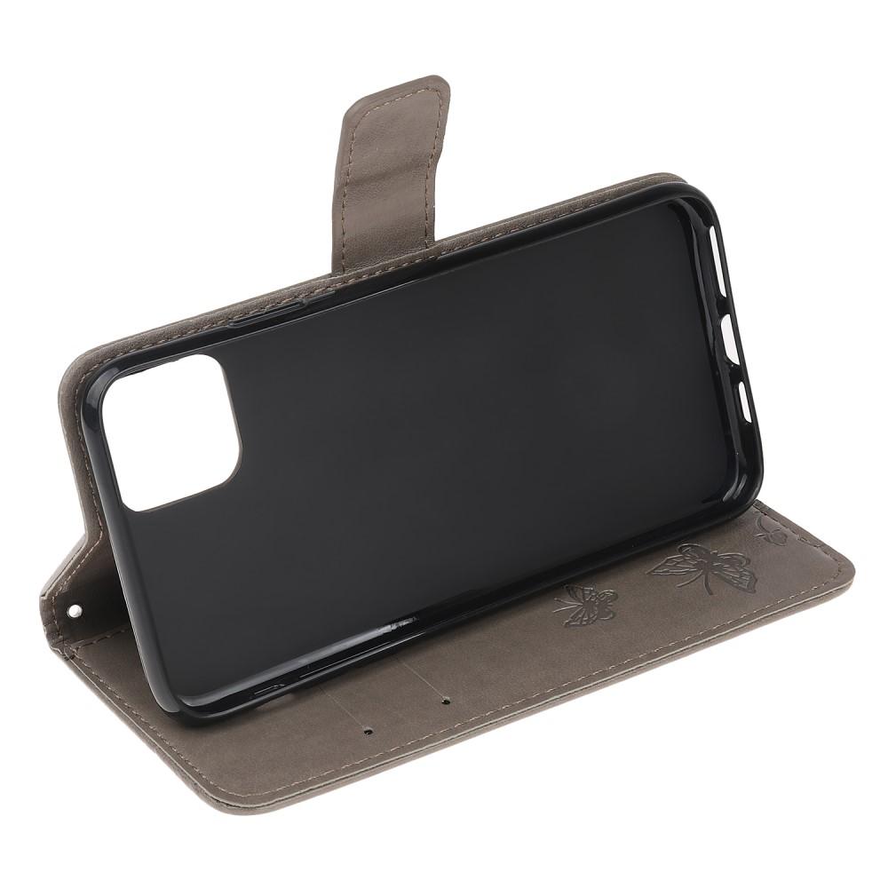iPhone 12/iPhone 12 Pro Leren vlinderhoesje Grijs
