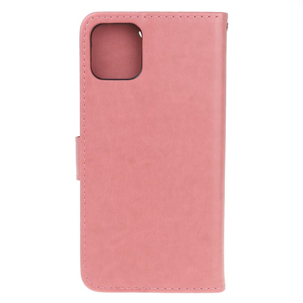 iPhone 12 Mini Leren vlinderhoesje Roze