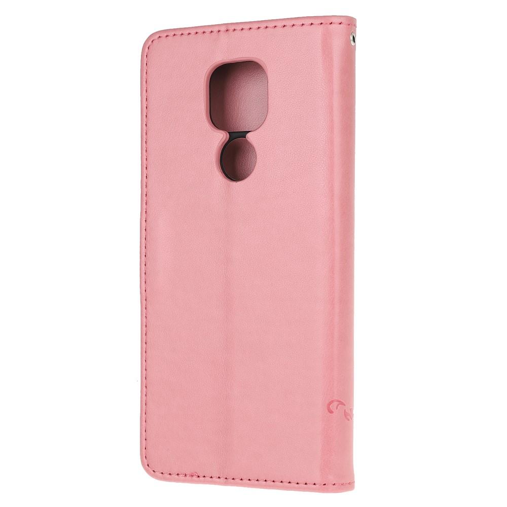 Motorola Moto G9 Play/E7 Plus Leren vlinderhoesje Roze
