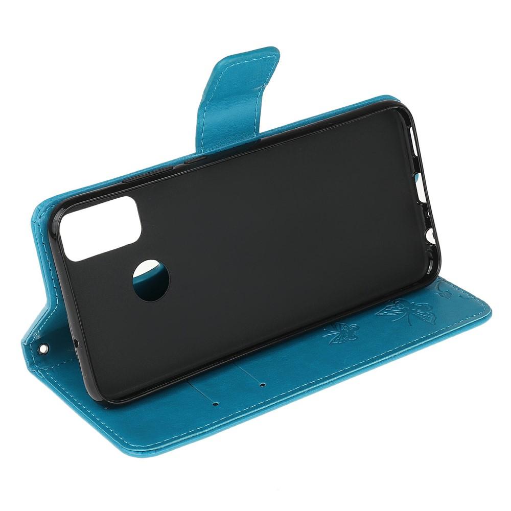 Motorola Moto G30/Moto G10/Moto G20 Leren vlinderhoesje Blauw