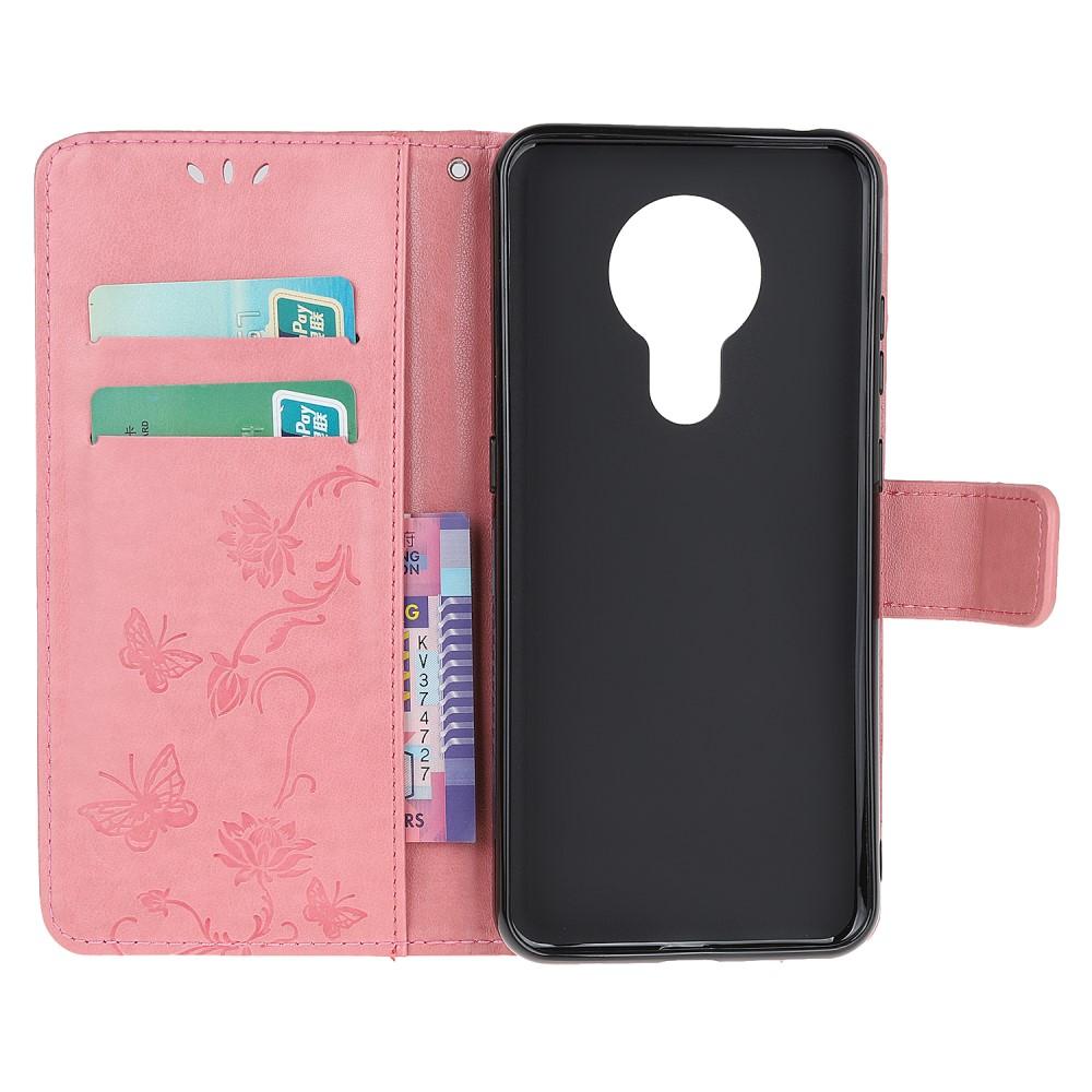 Nokia 5.3 Leren vlinderhoesje Roze