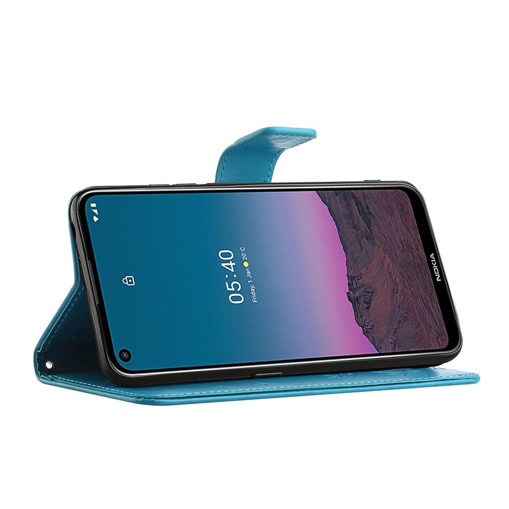 Nokia 5.4 Leren vlinderhoesje Blauw