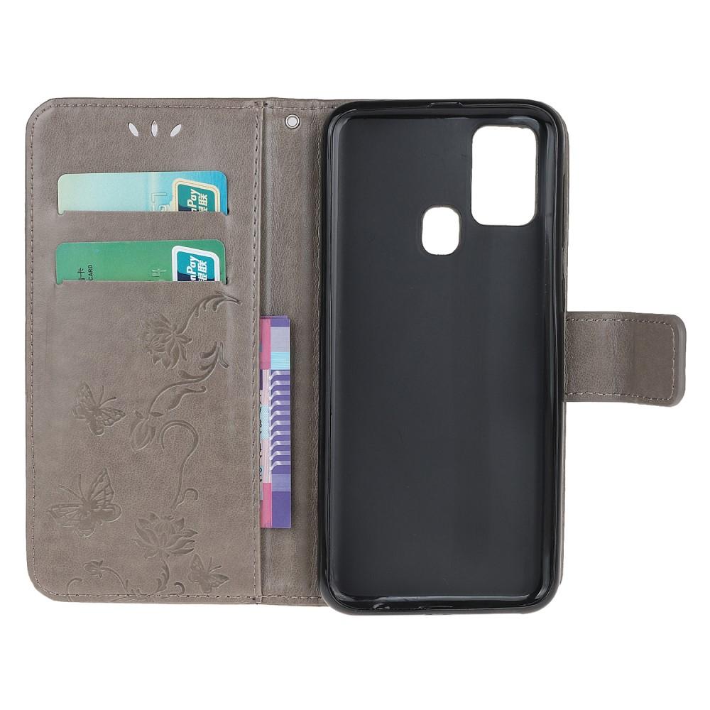  OnePlus Nord N100 Leren vlinderhoesje Grijs