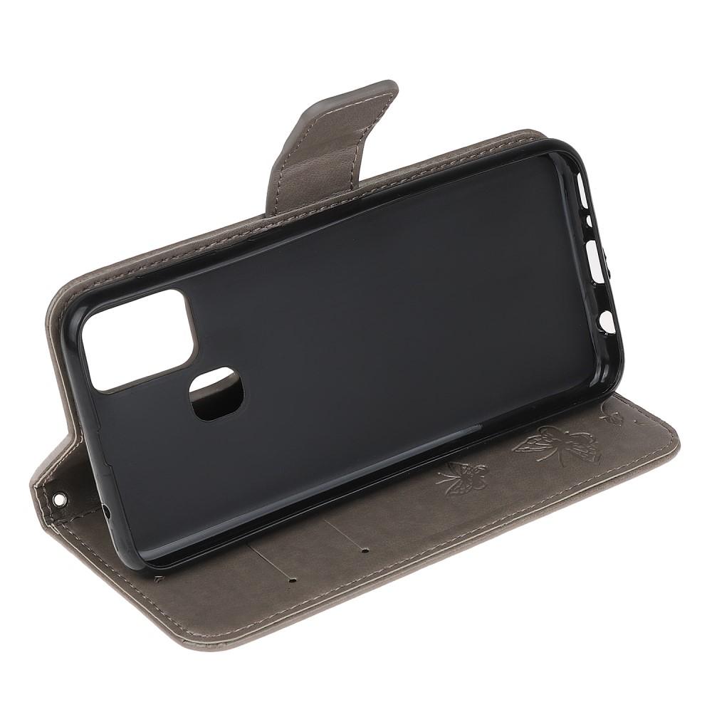  OnePlus Nord N100 Leren vlinderhoesje Grijs