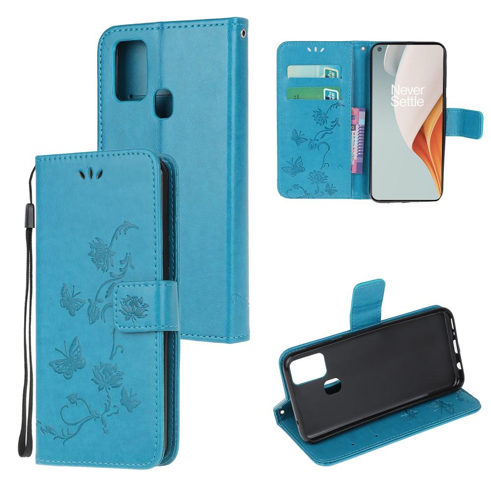 OnePlus Nord N10 5G Leren vlinderhoesje Blauw