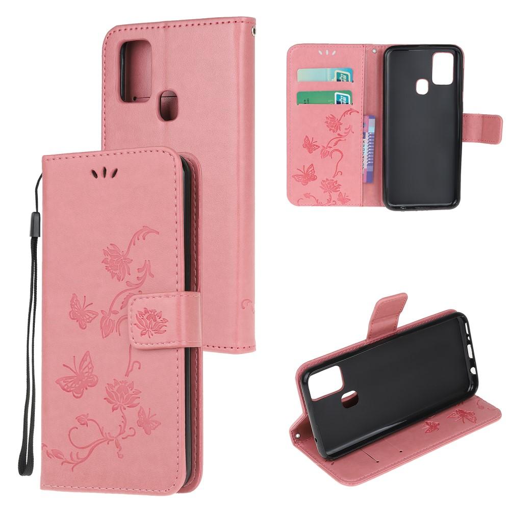 OnePlus Nord N10 5G Leren vlinderhoesje Roze