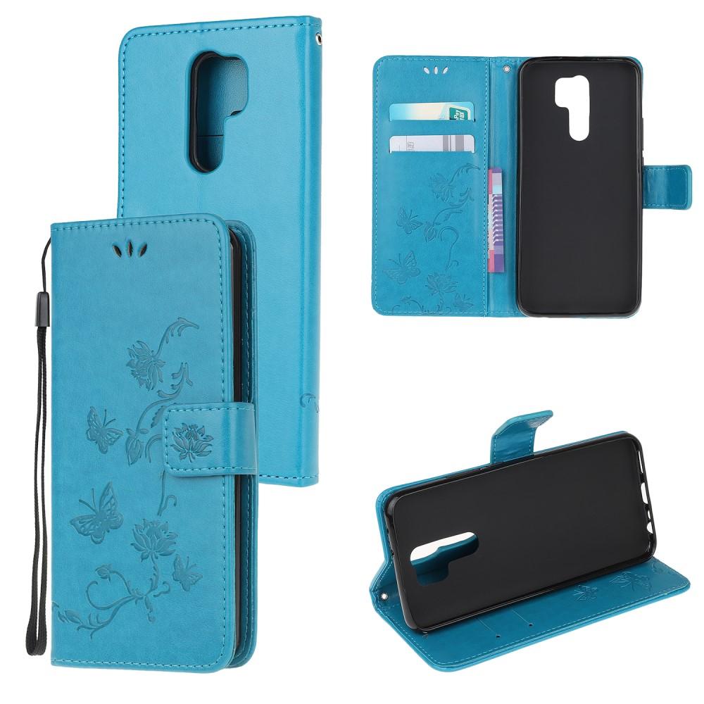 Xiaomi Redmi 9 Leren vlinderhoesje Blauw