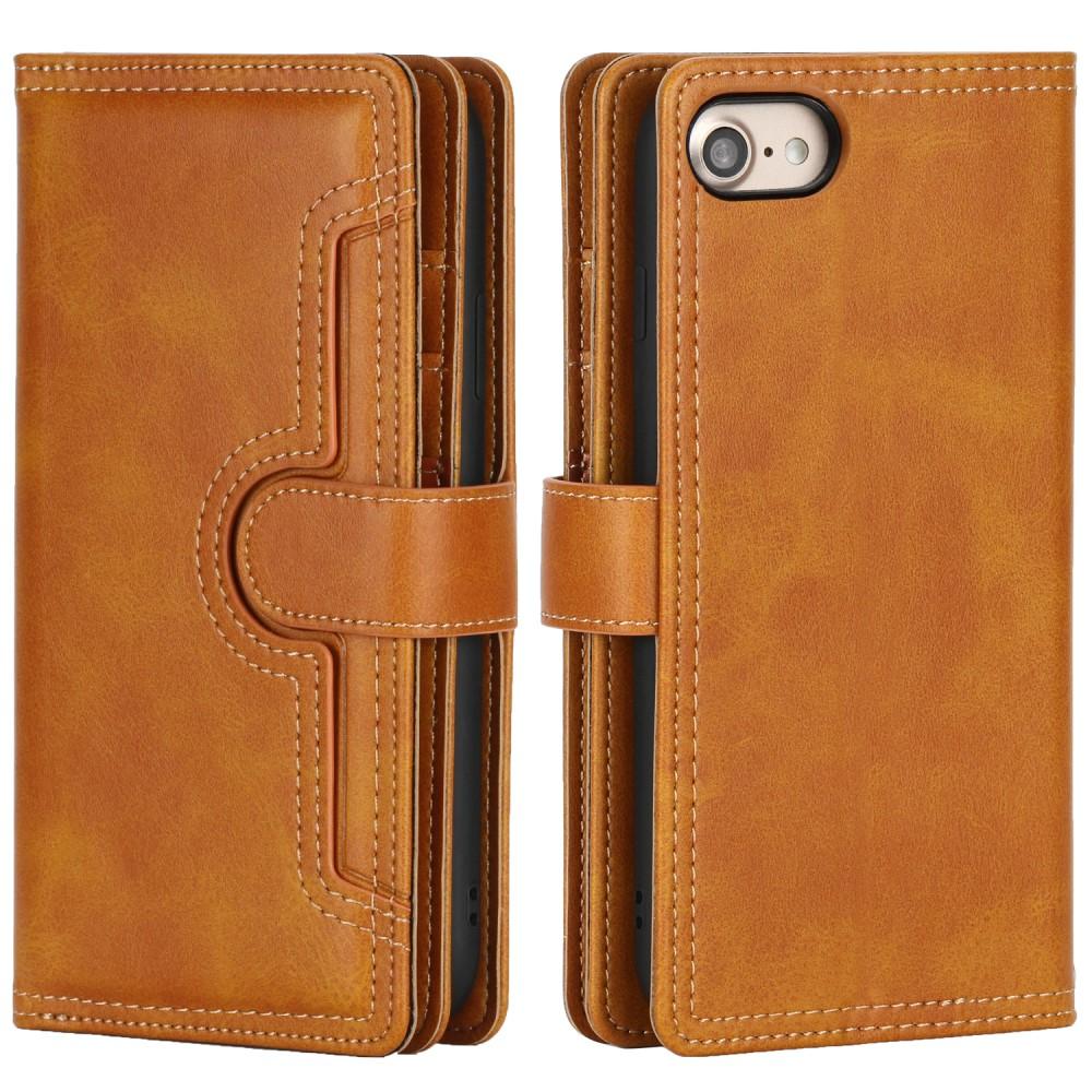 iPhone SE (2022) Leren Bookcover hoesje Multi-Slot cognac