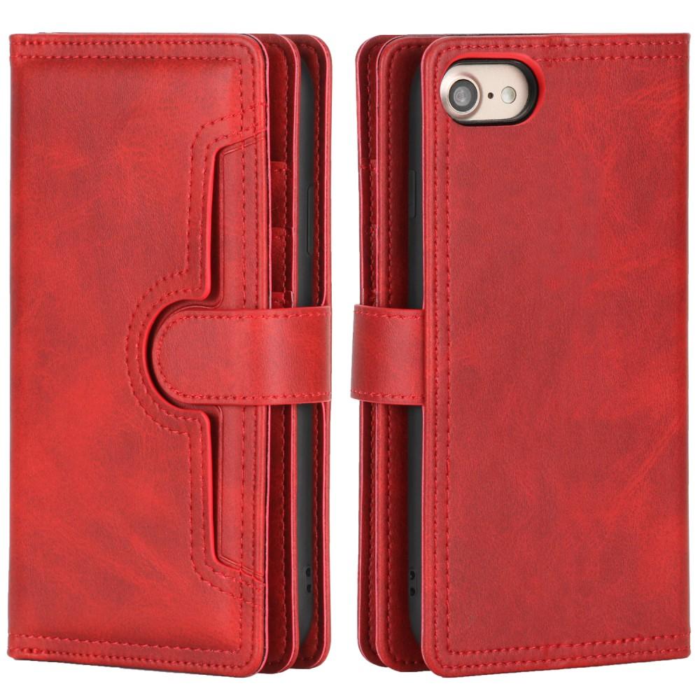 iPhone 7 Leren Bookcover hoesje Multi-Slot rood